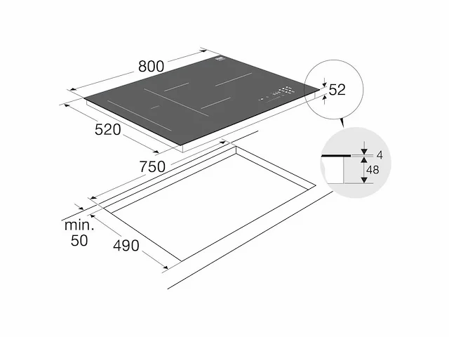 Etna kif880ds inbouw inductiekookplaat - afbeelding 2 van  5