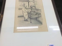 Ets " de beenhouwer " getekend - afbeelding 1 van  4