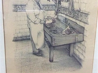 Ets " de beenhouwer " getekend - afbeelding 3 van  4