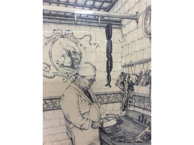Ets " de beenhouwer " getekend - afbeelding 4 van  4