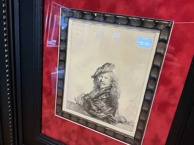 Ets rembrandt zelf portret - afbeelding 2 van  6