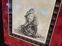 Ets rembrandt zelf portret - afbeelding 3 van  6