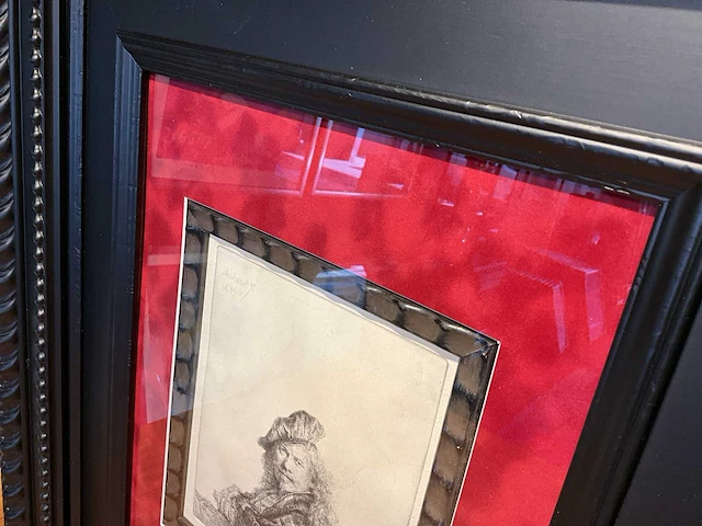 Ets rembrandt zelf portret - afbeelding 6 van  6