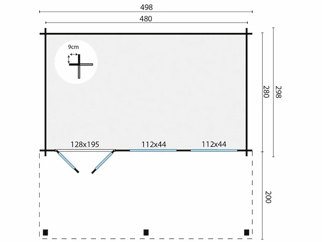Etten-leur - tuinhuis 28mm 4980x4980x2250mm onbehandeld - afbeelding 5 van  5