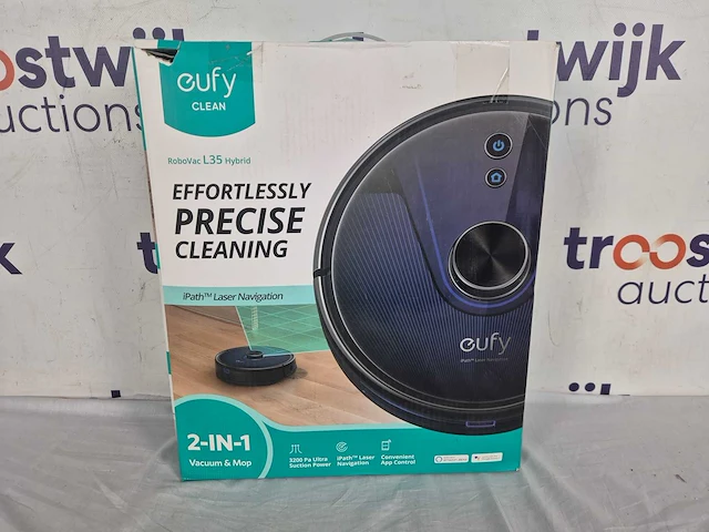 Eufy clean robovac l35 hybrid - robotstofzuiger en dweil - 3.200 pa - lasernavigatie - multi floor mapping - afbeelding 2 van  2