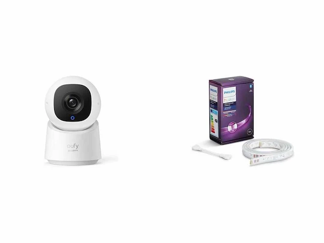 Eufy indoorcam c220 beveiligingscamera wired | philips hue plus lightstrip verlengstuk - afbeelding 1 van  2