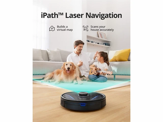 Eufy robovac lr30 hybrid robotstofzuiger en -dweil 3000pa-zuigkracht ipath laser navigation zwart - afbeelding 2 van  5