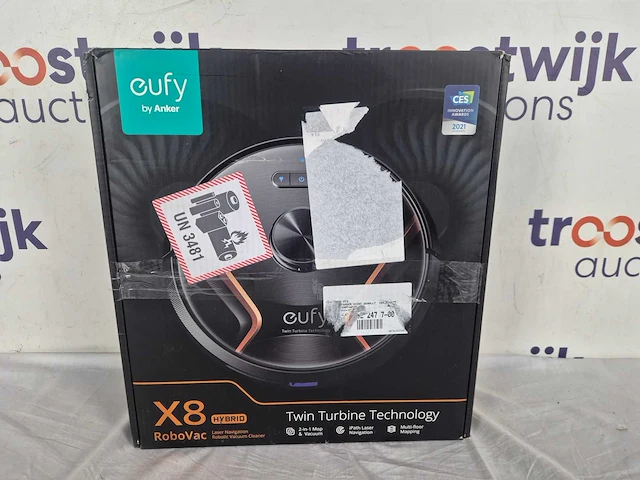 Eufy robovac x8 hybrid eu robotstofzuiger met lasernavigatie, 2-in-1: stofzuiger en dweil,2 x 2000 pa zuigkracht - afbeelding 2 van  3