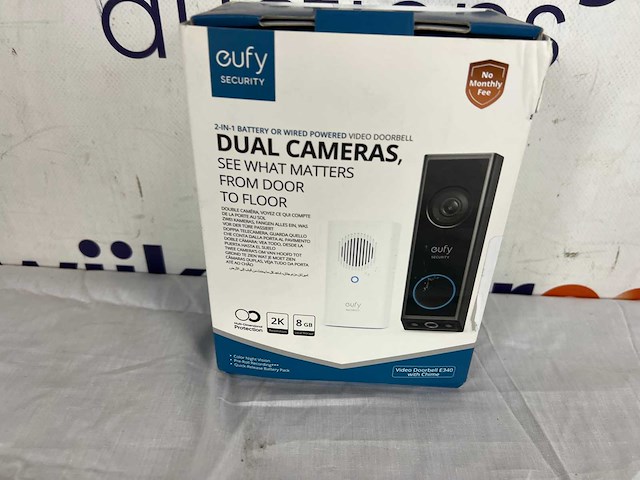 Eufy security e340 video deurbel met chime – video doorbell - dual-cam technologie, 2k full hd-resolutie, kleur nachtzicht, ai-pakketdetectie, draadloze installatie, compatibel met alexa en google assistant - afbeelding 2 van  2