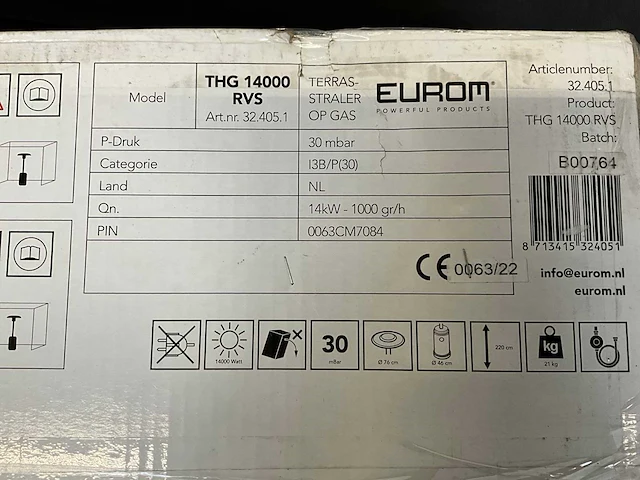Eurom - terras heater - terrasverwarming - afbeelding 4 van  7