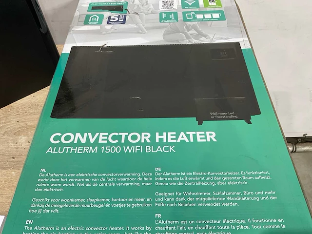Eurom alutherm 1500 wifi black convector heater - afbeelding 6 van  7