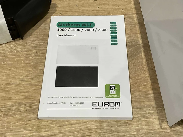Eurom alutherm 1500 wifi black convector heater - afbeelding 7 van  7
