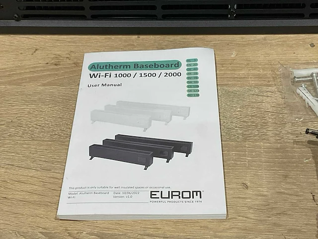 Eurom alutherm baseboard 2000 black convector verwarming - afbeelding 7 van  8