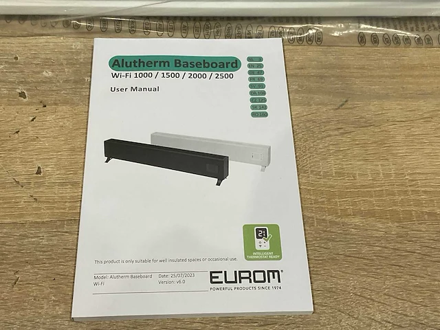 Eurom alutherm baseboard 2500 convector elektrische verwarming - afbeelding 5 van  6