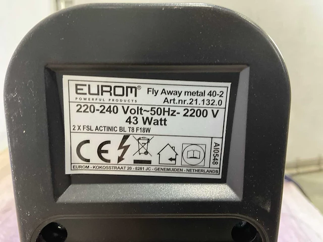 Eurom fly away metal 40-2 vliegenlamp - afbeelding 5 van  5