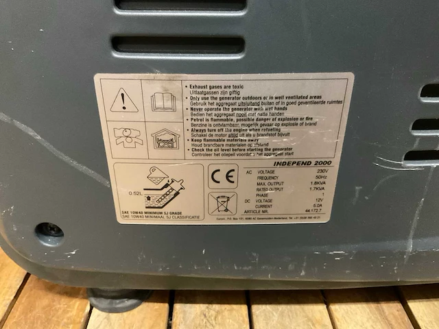 Eurom independ 2000 4 takt benzine generator - afbeelding 4 van  6