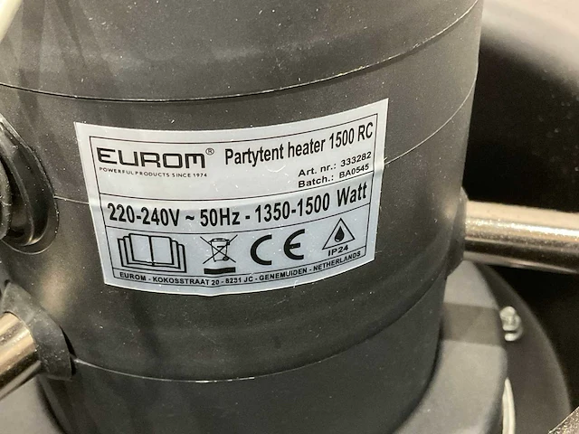 Eurom party tent heater 1500 rc terras verwarming - afbeelding 7 van  9