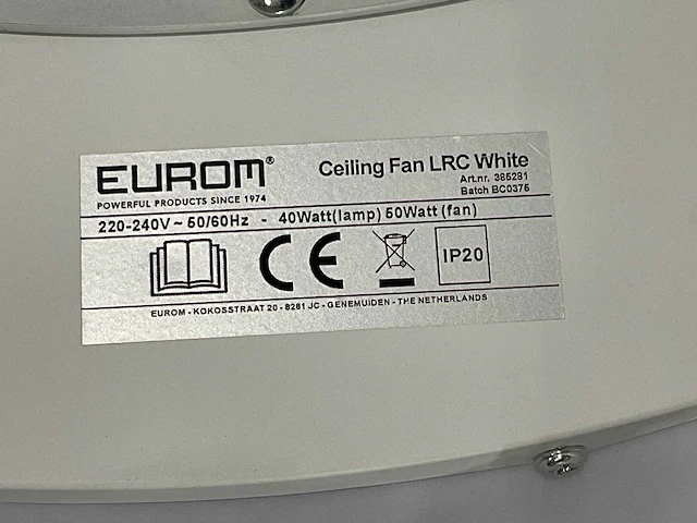 Eurom plafond ventilator met lamp - afbeelding 8 van  9