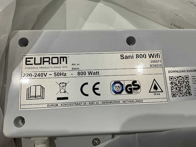 Eurom sani 800 wifi infrarood badkamer paneel - afbeelding 7 van  7