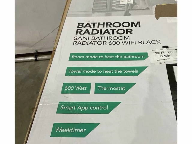 Eurom sani bathroom 600 wifi black radiator - afbeelding 5 van  6