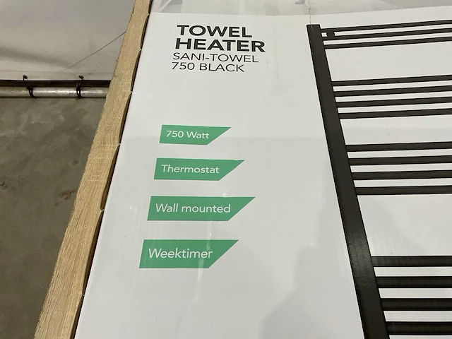 Eurom sani-towel 750 black badkamer radiator - afbeelding 5 van  5