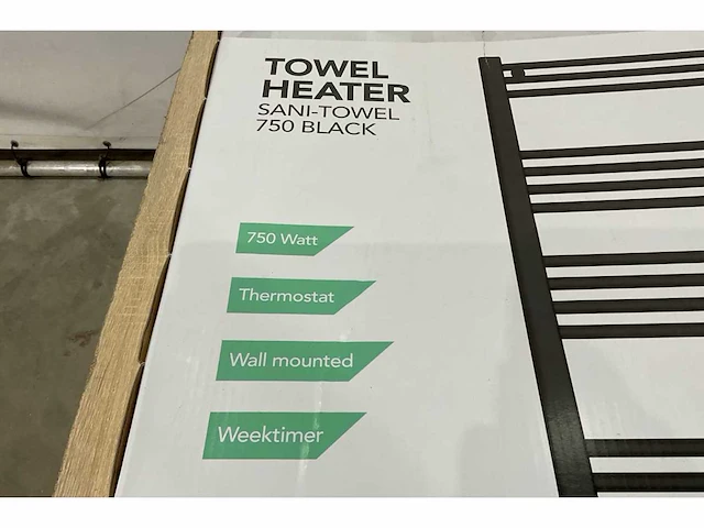 Eurom sano towel 750 black radiator - afbeelding 3 van  4