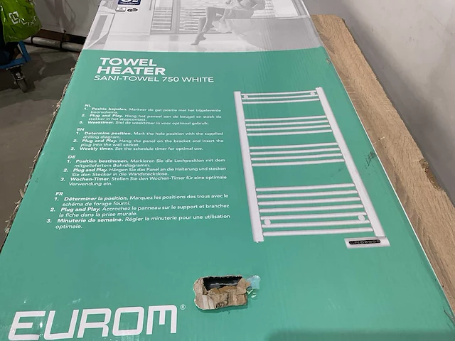 Eurom sano towel 750 white radiator - afbeelding 4 van  6