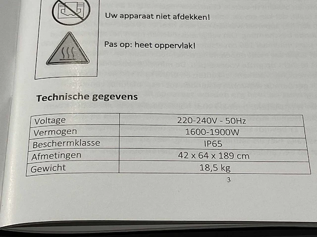 Eurom th1800s terras verwarming - afbeelding 9 van  9