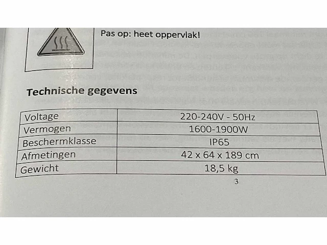 Eurom th1800s terras verwarming - afbeelding 7 van  9