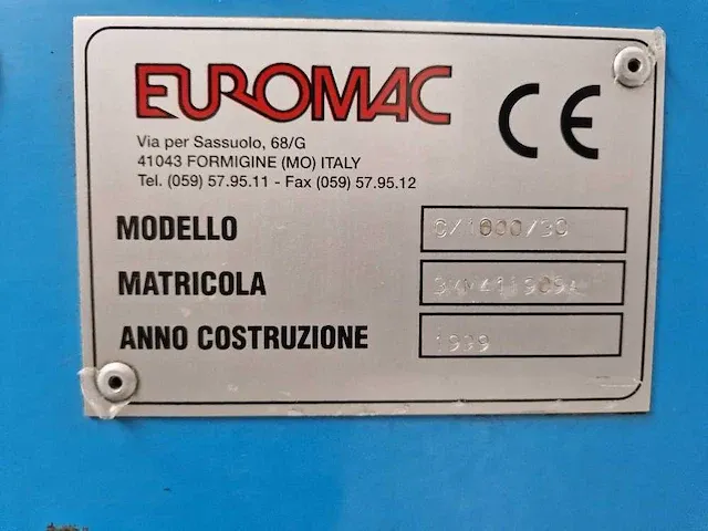 Euromac - cx 1000 30 - pons-nibbelmachine - afbeelding 11 van  15