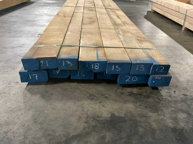 Europees eiken balken 80 mm ca. 0,601 m³ - afbeelding 2 van  5