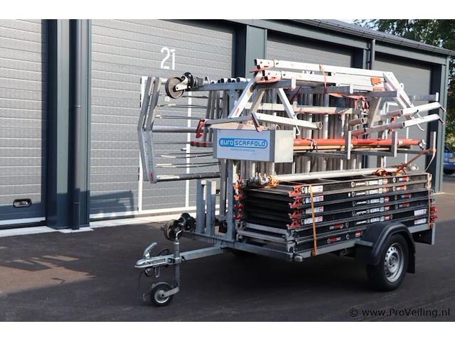 Euroscaffold rolsteiger op kar - 350x200x184 cm - afbeelding 1 van  9