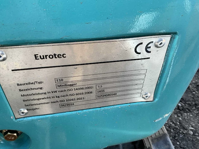 Eurotec e10 minigraafmachine - afbeelding 13 van  20