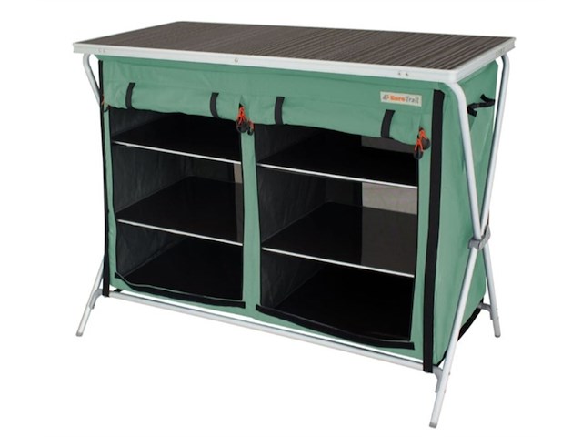 Eurotrail campingkast brocas 110 x 52 x 90 cm aluminium groen/zwart - afbeelding 1 van  3