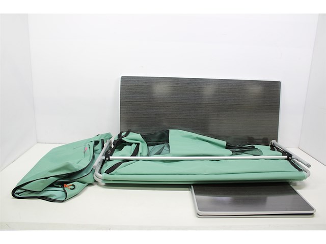 Eurotrail campingkast brocas 110 x 52 x 90 cm aluminium groen/zwart - afbeelding 2 van  3