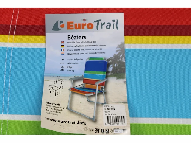 Eurotrail campingstoel béziers veelkleurig - afbeelding 6 van  6