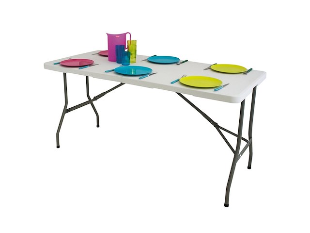 Eurotrail pavilion s - campingtafel - 152 x 71 cm - wit - afbeelding 2 van  6