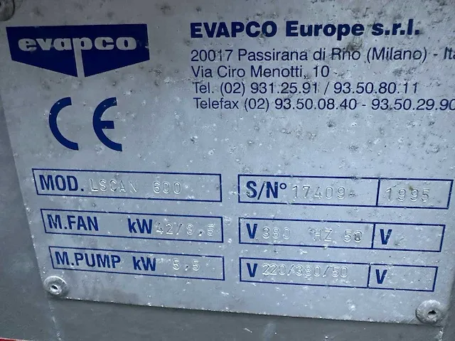 Evapco - lscan 600 - verdampings condensor - afbeelding 8 van  8
