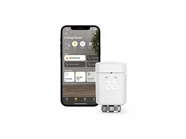 Eve thermo smart radiator valve with led display, automatic temperature control, no bridge required wit - afbeelding 2 van  3