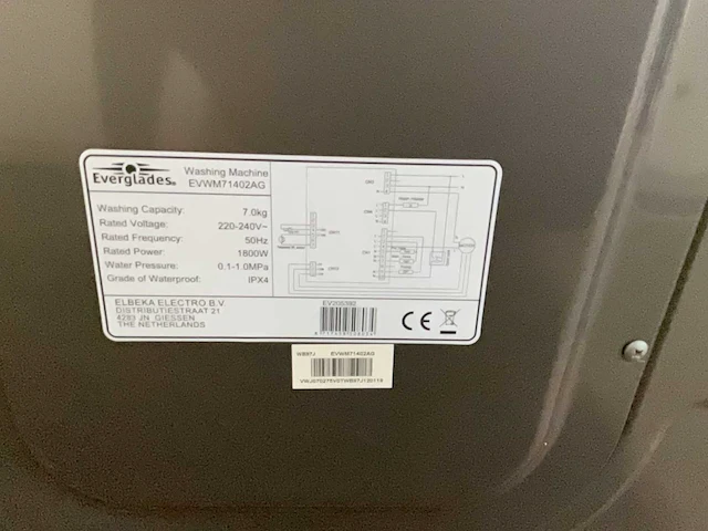 Everglades evwm71402ag wasmachine (2x) - afbeelding 2 van  13