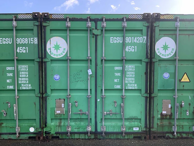 Evergreen gesloten zeecontainer 40 voet highcube - afbeelding 1 van  12