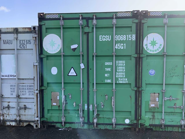 Evergreen gesloten zeecontainer 40 voet highcube - afbeelding 1 van  14
