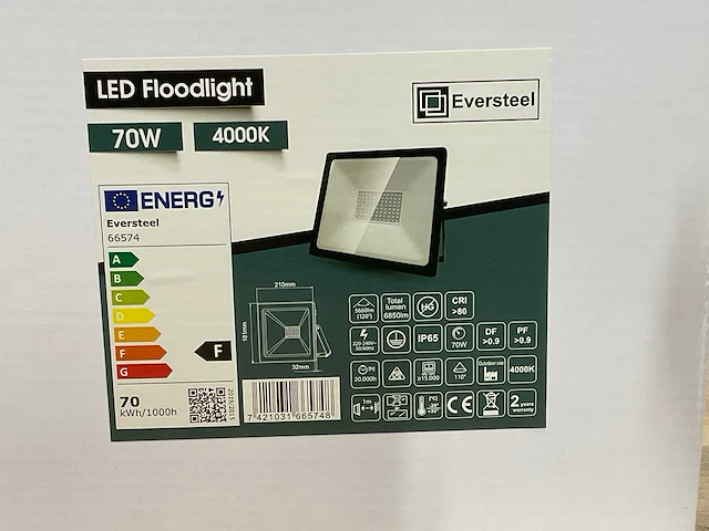Eversteel led floodlight 4000k led lamp 70 watt (4x) - afbeelding 8 van  8