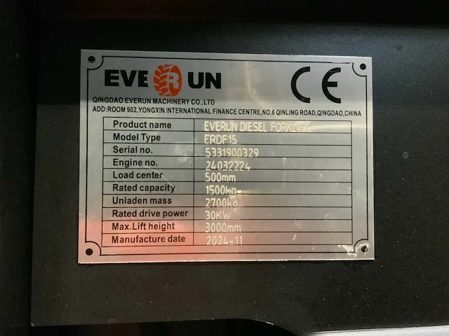 Everun - 2024 - erdf15 - vorkheftruck 1.5t - afbeelding 5 van  14