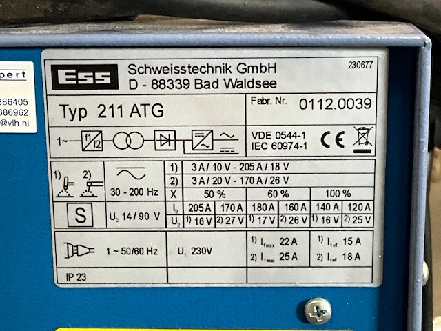 Evlh ess 211 atg lasapparaat ac/dc - afbeelding 12 van  12