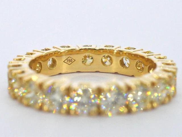 Exclusieve alliance ring met zeer hoge kwaliteit aan diamanten - afbeelding 9 van  10