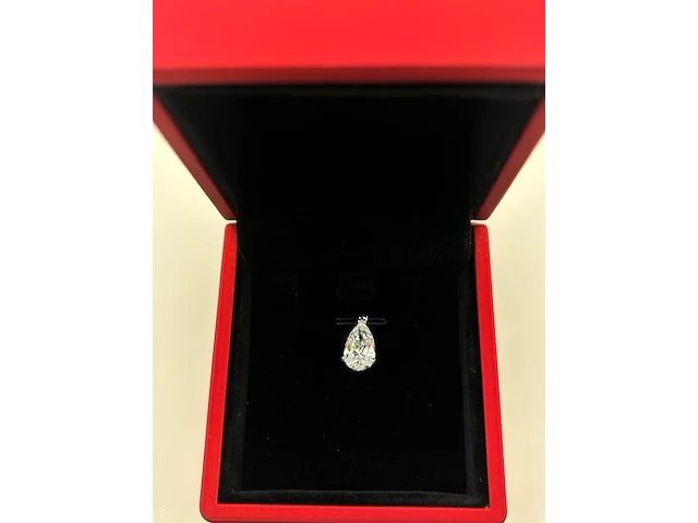 Exclusieve hanger met een druppelvormige natuurlijk geslepen diamant ( hrd gecertificeerd ) - afbeelding 1 van  7