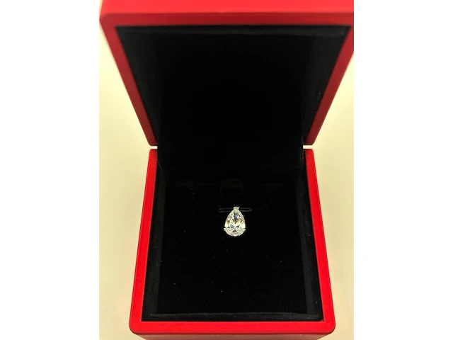 Exclusieve hanger met een druppelvormige natuurlijk geslepen diamant ( hrd gecertificeerd ) - afbeelding 2 van  7