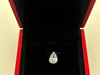 Exclusieve hanger met een druppelvormige natuurlijk geslepen diamant ( hrd gecertificeerd ) - afbeelding 2 van  7