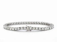 Exclusieve witgouden tennis armband met 5.50 carat hoge kwaliteit briljant geslepen diamanten - afbeelding 3 van  9